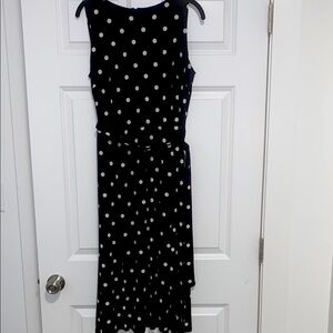 Anne Klein Black and White Sleeveless Midi Dress